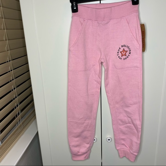 NWT Girl’s True Religion Fleece Graphic Joggers - Picture 1 of 10